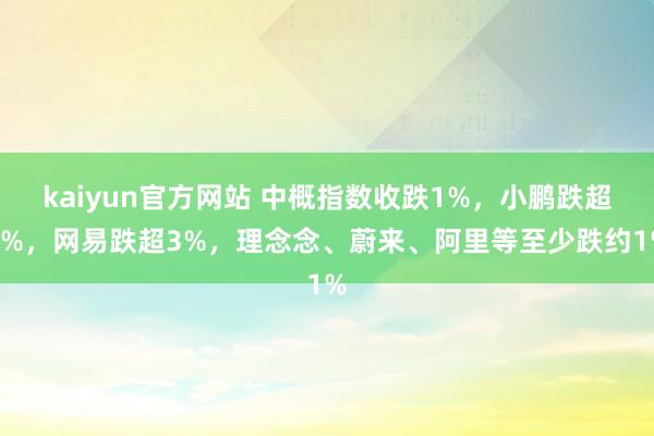 kaiyun官方网站 中概指数收跌1%，小鹏跌超5%，网易跌超3%，理念念、蔚来、阿里等至少跌约1%