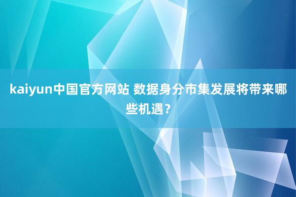 kaiyun中国官方网站 数据身分市集发展将带来哪些机遇？