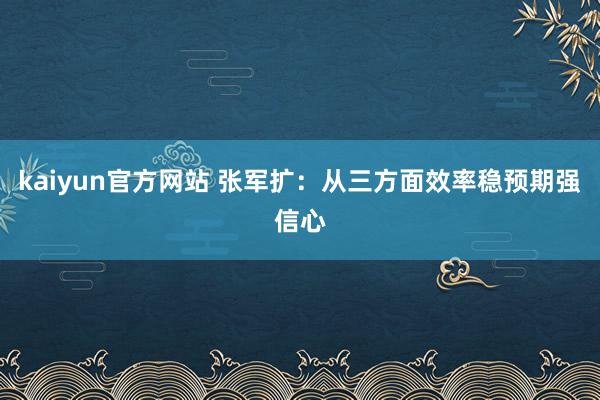 kaiyun官方网站 张军扩：从三方面效率稳预期强信心
