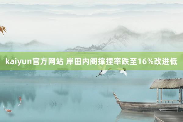 kaiyun官方网站 岸田内阁撑捏率跌至16%改进低