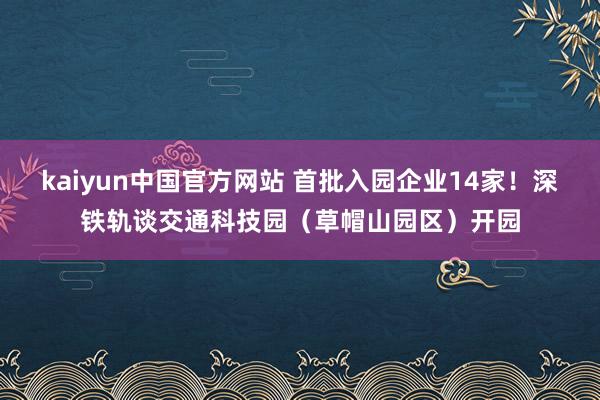 kaiyun中国官方网站 首批入园企业14家！深铁轨谈交通科技园（草帽山园区）开园
