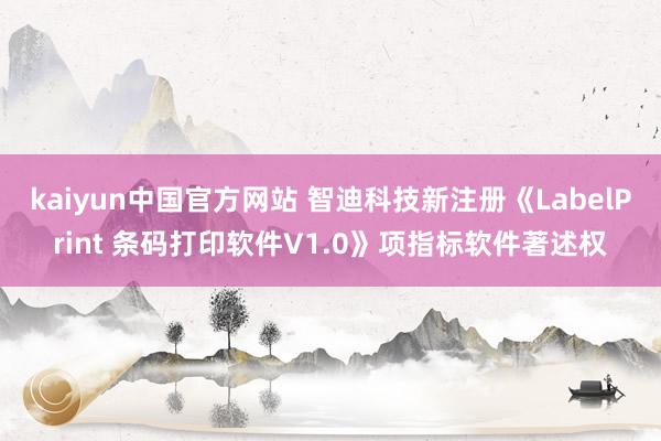 kaiyun中国官方网站 智迪科技新注册《LabelPrint 条码打印软件V1.0》项指标软件著述权
