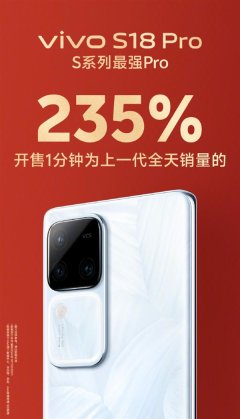kaiyun中国官方网站 vivo S18 Pro首销大胜：开售一分钟达上代首销日全天销量的235%