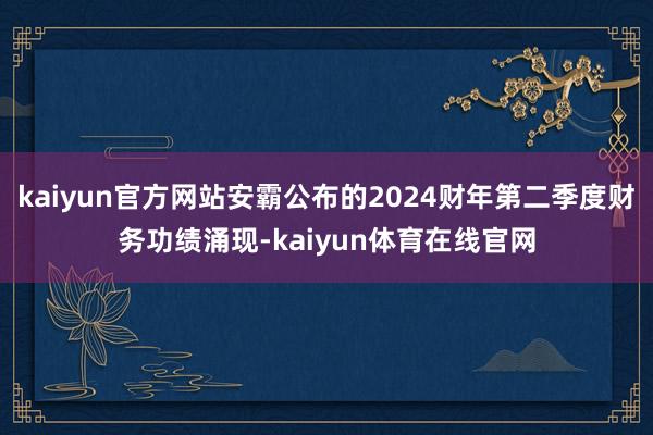kaiyun官方网站安霸公布的2024财年第二季度财务功绩涌现-kaiyun体育在线官网