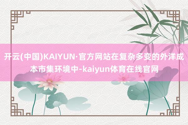 开云(中国)KAIYUN·官方网站在复杂多变的外洋成本市集环境中-kaiyun体育在线官网
