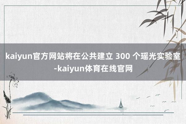 kaiyun官方网站将在公共建立 300 个瑶光实验室-kaiyun体育在线官网