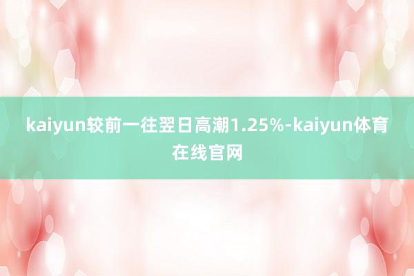 kaiyun较前一往翌日高潮1.25%-kaiyun体育在线官网