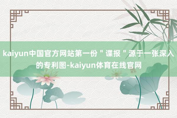 kaiyun中国官方网站第一份＂谍报＂源于一张深入的专利图-kaiyun体育在线官网