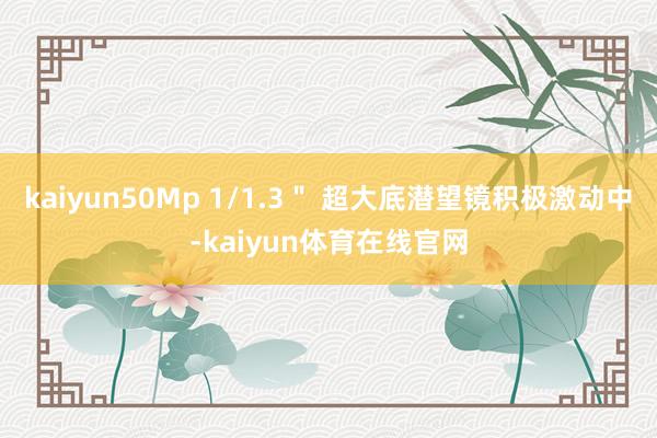 kaiyun50Mp 1/1.3＂ 超大底潜望镜积极激动中-kaiyun体育在线官网