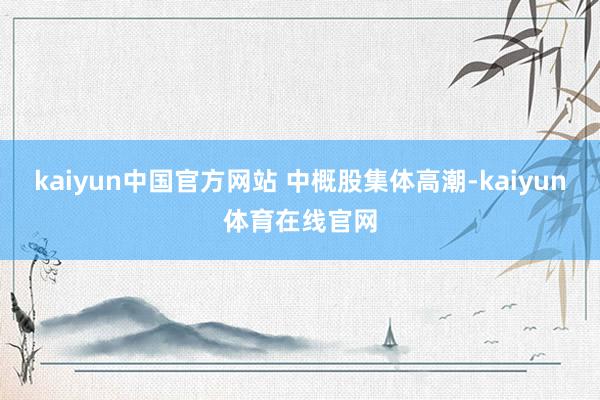 kaiyun中国官方网站 　　中概股集体高潮-kaiyun体育在线官网