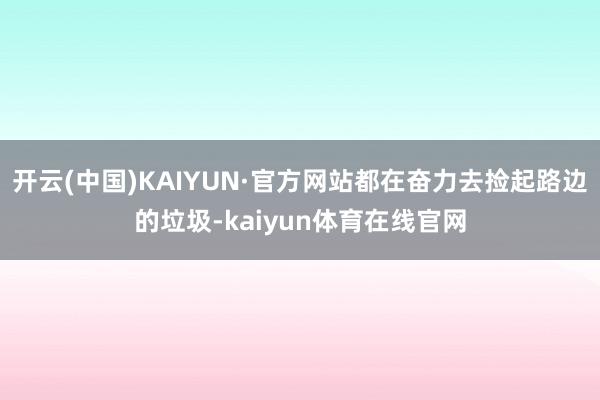 开云(中国)KAIYUN·官方网站都在奋力去捡起路边的垃圾-kaiyun体育在线官网