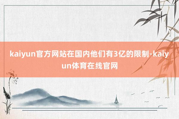 kaiyun官方网站在国内他们有3亿的限制-kaiyun体育在线官网