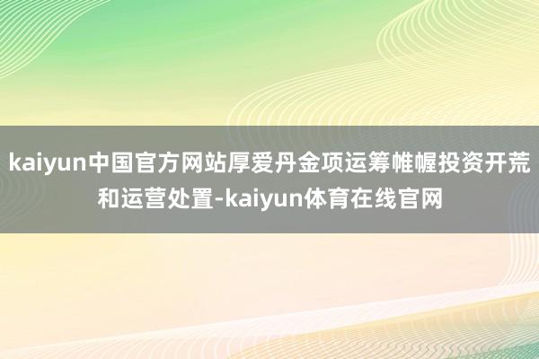 kaiyun中国官方网站厚爱丹金项运筹帷幄投资开荒和运营处置-kaiyun体育在线官网