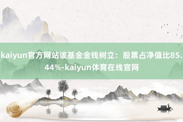 kaiyun官方网站该基金金钱树立：股票占净值比85.44%-kaiyun体育在线官网
