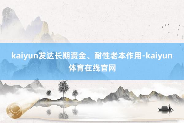 kaiyun发达长期资金、耐性老本作用-kaiyun体育在线官网