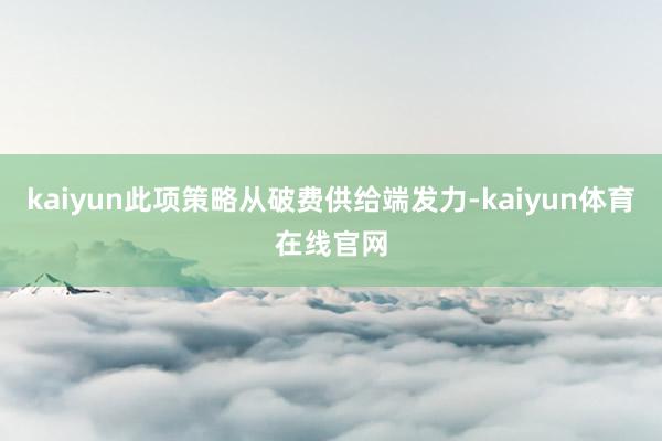 kaiyun此项策略从破费供给端发力-kaiyun体育在线官网