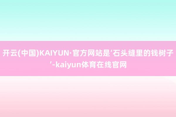 开云(中国)KAIYUN·官方网站是‘石头缝里的钱树子’-kaiyun体育在线官网