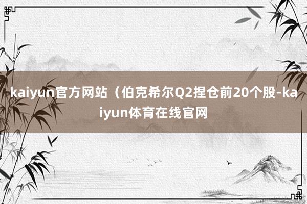 kaiyun官方网站（伯克希尔Q2捏仓前20个股-kaiyun体育在线官网