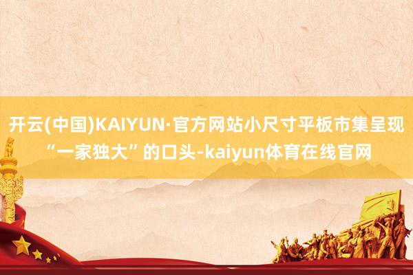 开云(中国)KAIYUN·官方网站小尺寸平板市集呈现“一家独大”的口头-kaiyun体育在线官网