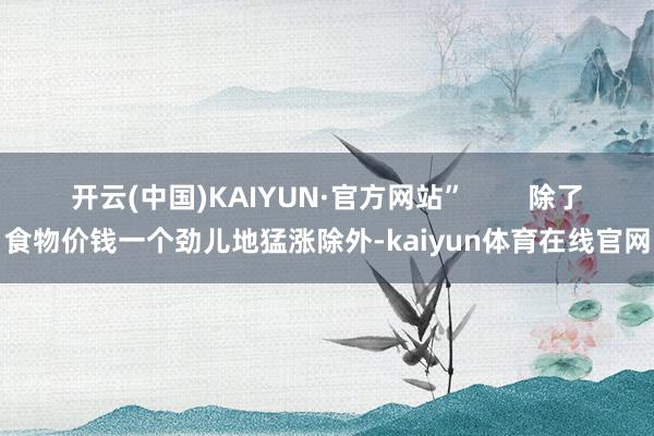 开云(中国)KAIYUN·官方网站”        除了食物价钱一个劲儿地猛涨除外-kaiyun体育在线官网