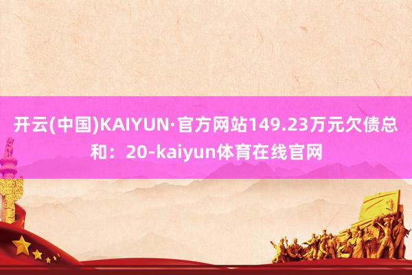 开云(中国)KAIYUN·官方网站149.23万元欠债总和：20-kaiyun体育在线官网