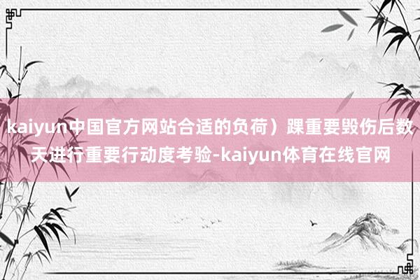 kaiyun中国官方网站合适的负荷）踝重要毁伤后数天进行重要行动度考验-kaiyun体育在线官网