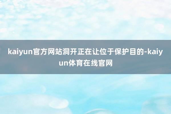 kaiyun官方网站洞开正在让位于保护目的-kaiyun体育在线官网