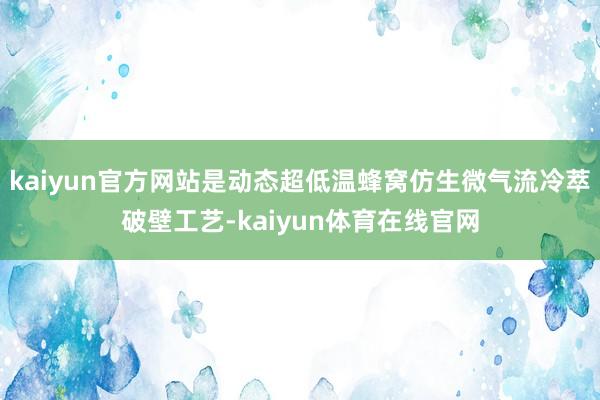 kaiyun官方网站是动态超低温蜂窝仿生微气流冷萃破壁工艺-kaiyun体育在线官网