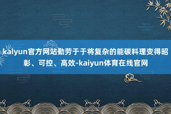 kaiyun官方网站勤劳于于将复杂的能碳料理变得昭彰、可控、高效-kaiyun体育在线官网