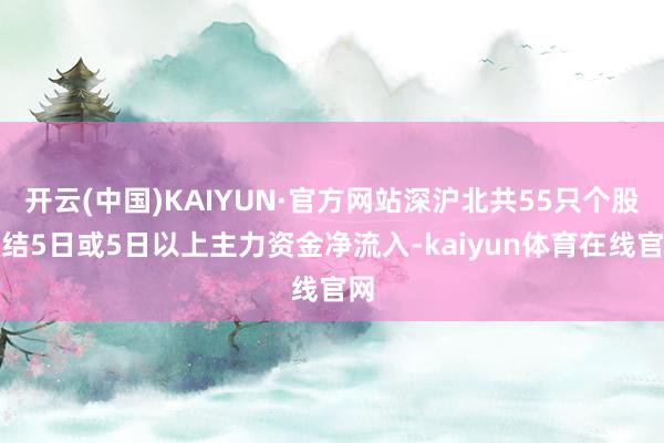 开云(中国)KAIYUN·官方网站深沪北共55只个股联结5日或5日以上主力资金净流入-kaiyun体