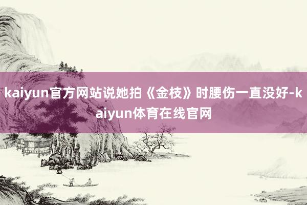 kaiyun官方网站说她拍《金枝》时腰伤一直没好-kaiyun体育在线官网